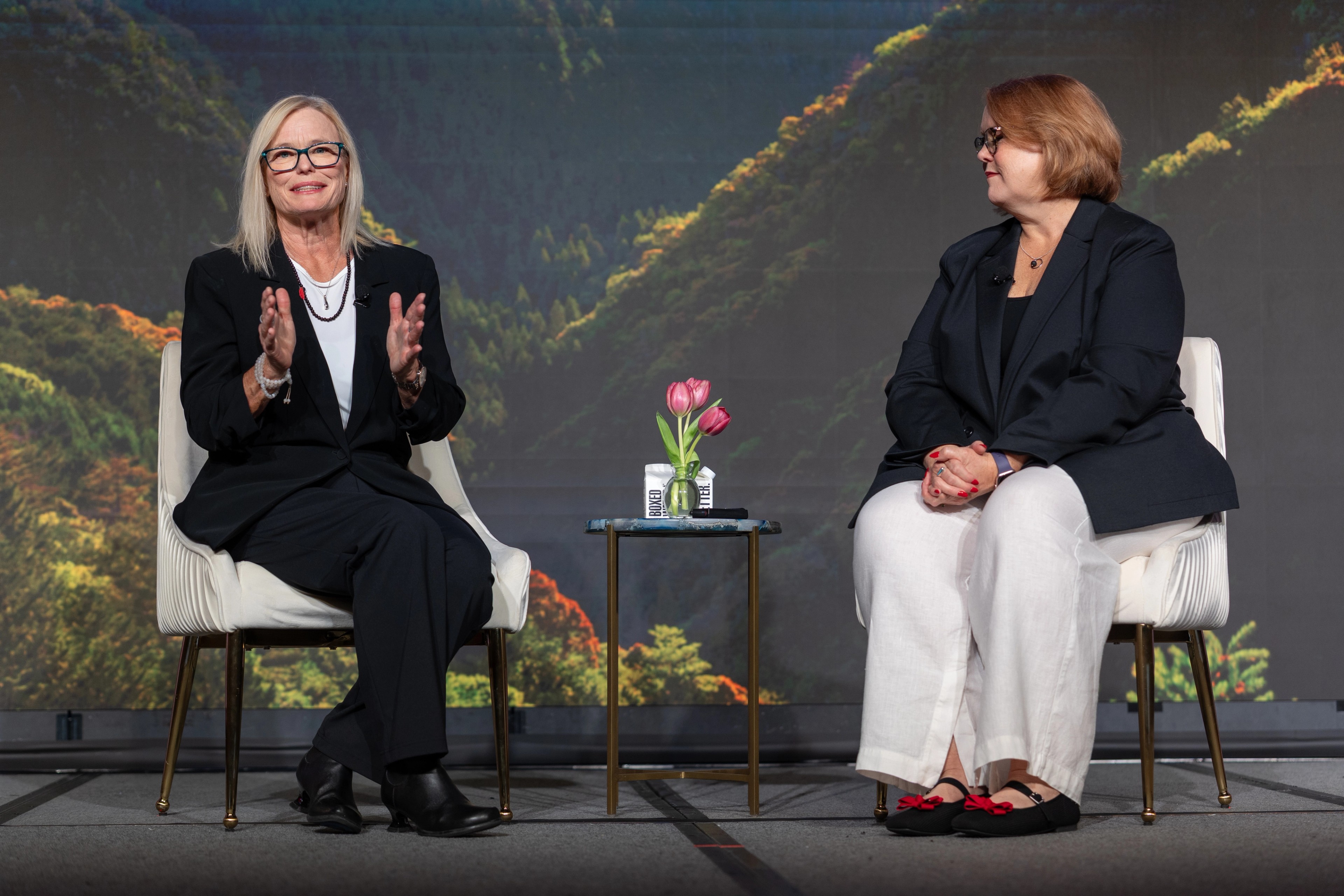 Kathryn Henry and Dottie Schindlinger discussing leadership as a service at Diligent Elevate 2026